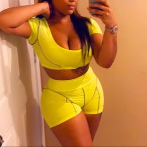 Two piece biker shorts set